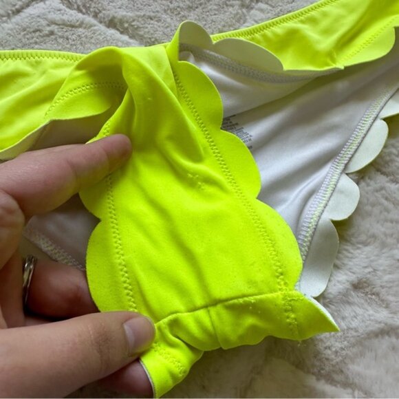 Victoria's Secret PINK | Neon Yellow Scalloped Edge Bikini Bottoms | Size Small - Picture 3 of 10